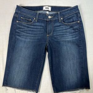 Paige Denim Bermuda Cut off dark Wash denim Jean Shorts women’s Size 29 B-12